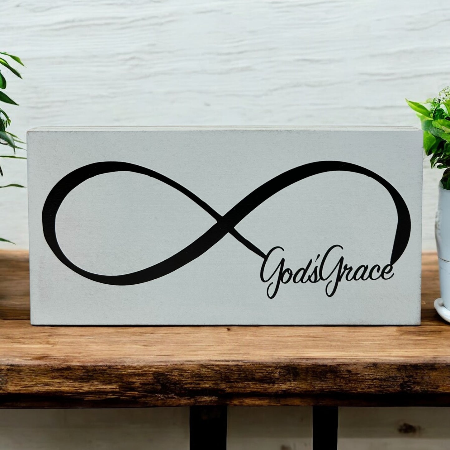 God's Grace - Rustic Wood Shelf Sitter