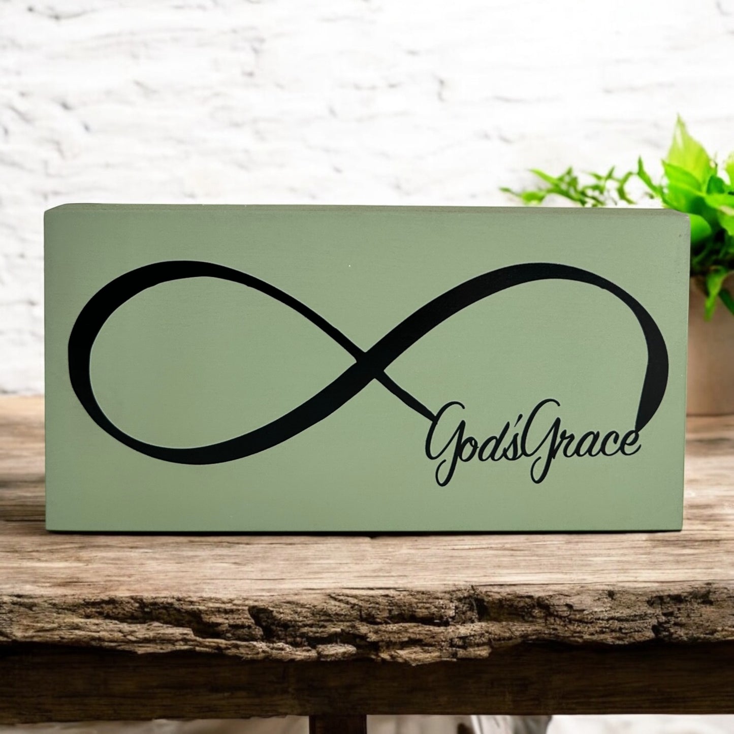 God's Grace - Rustic Wood Shelf Sitter