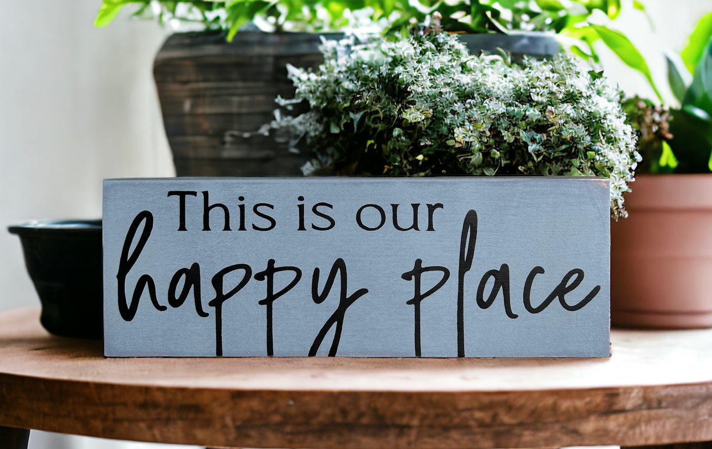 "Happy place" wood sign