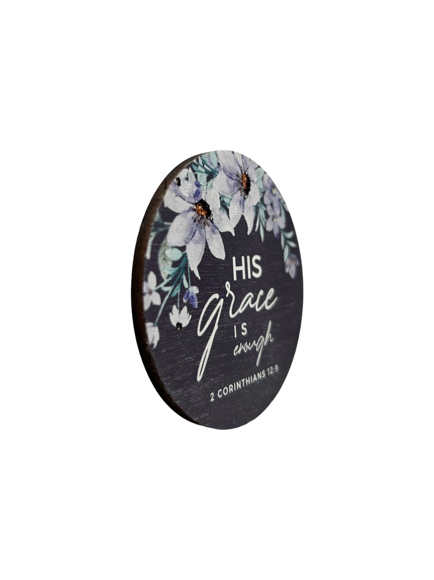 His Grace is Enough- Wood Faith Based Scripture Magnet