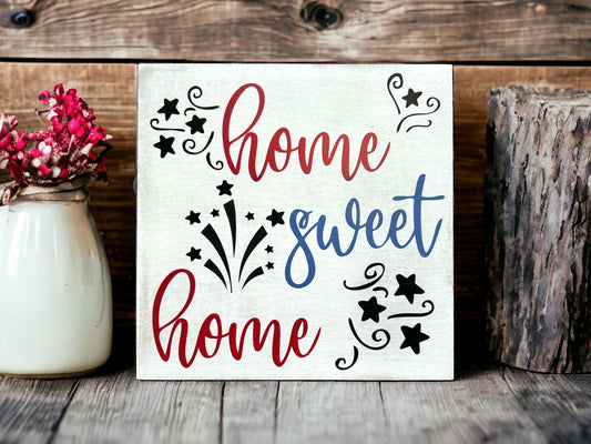 Home Sweet Home - Americana Rustic Shelf Sitter