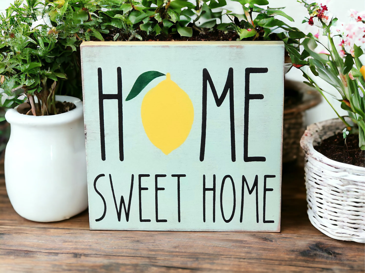 Home Sweet Home - Rustic Summer Wood Sign