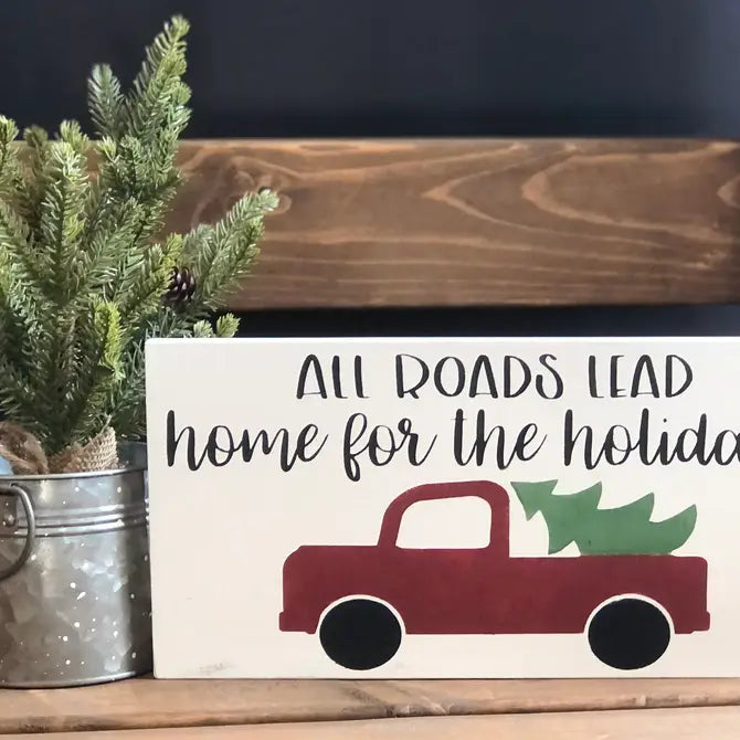 Home for the Holidays - Rustic Wood Christmas Sign