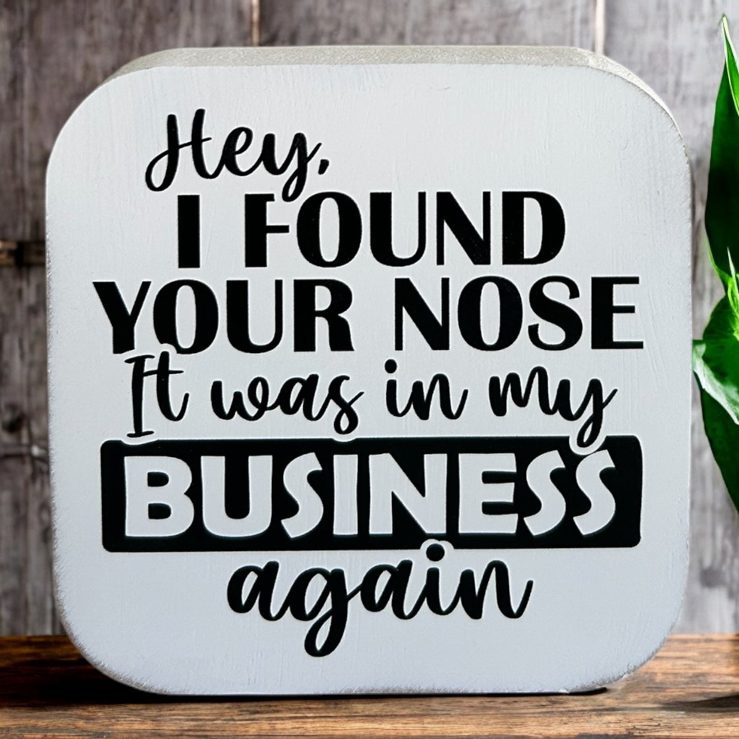 Hey, I Found Your Nose- Funny Wood Sign Everyday Decor