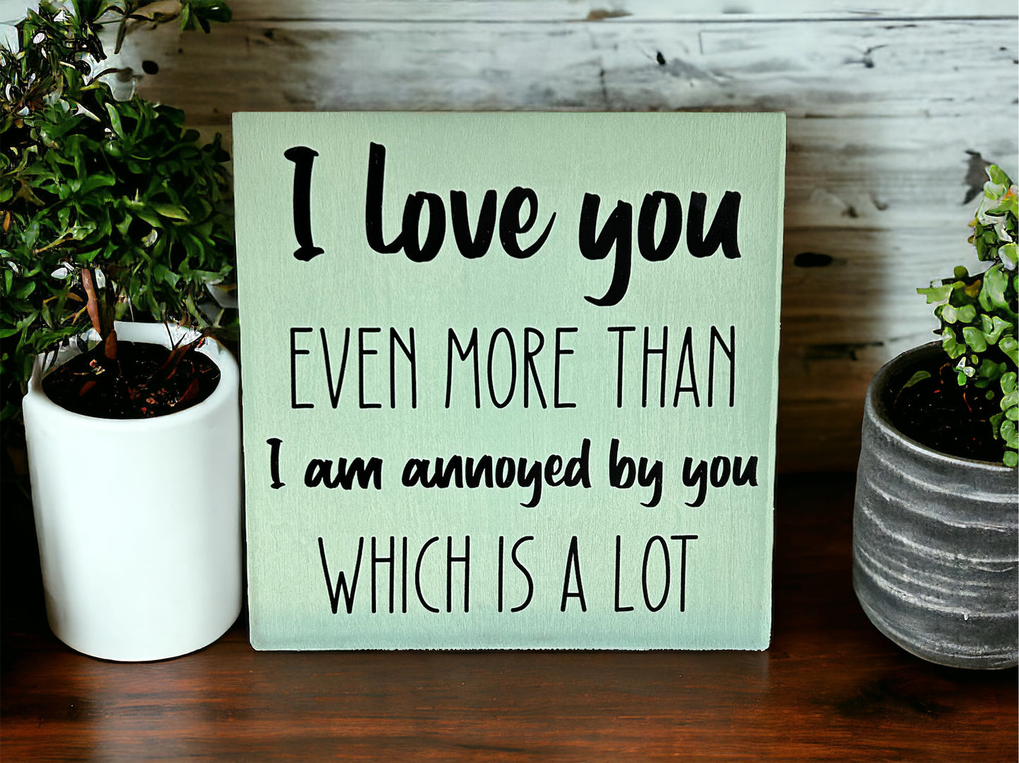 I Love You More - Funny Rustic Wood Sign