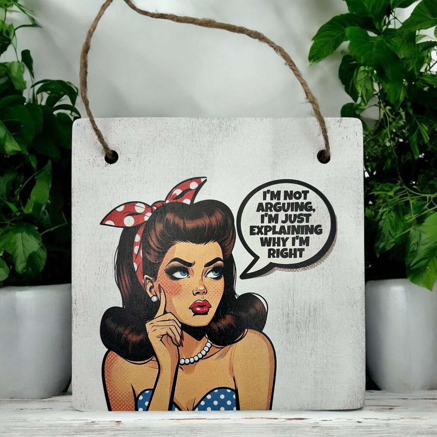 Sarcastic Pin Up Girl Wood Signs