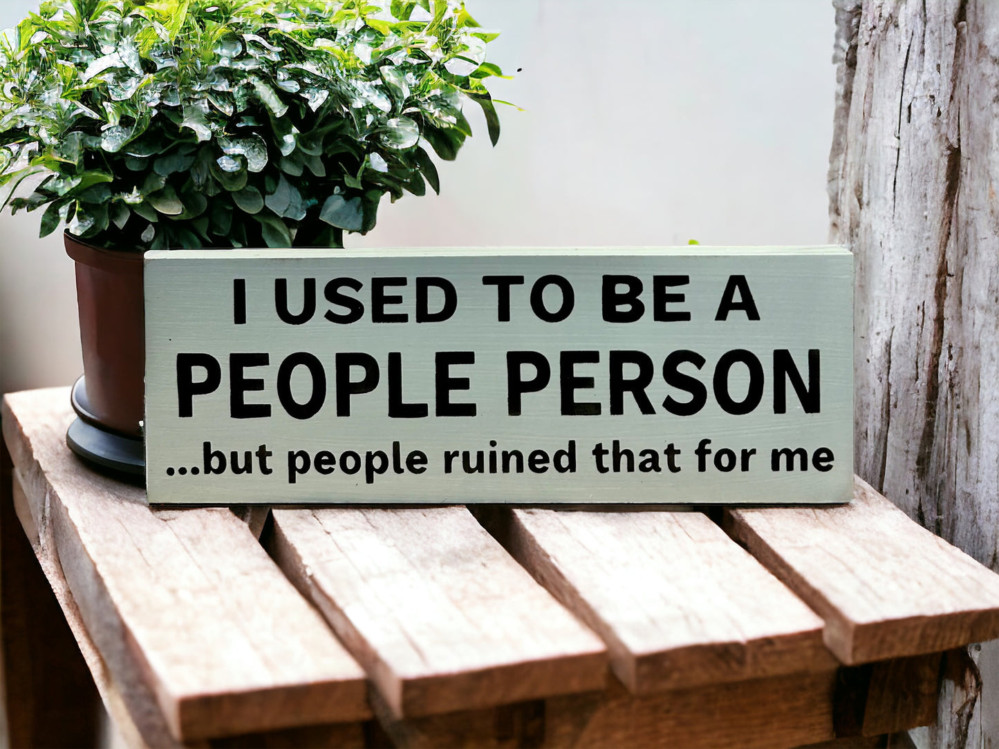 I Used to be a People Person - Rustic Shelf Sign