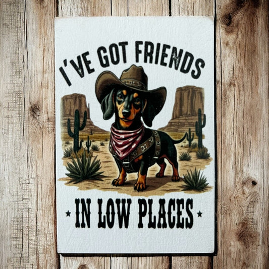 Friends in Low Places - Funny Home Pet Decor Wood Magnet