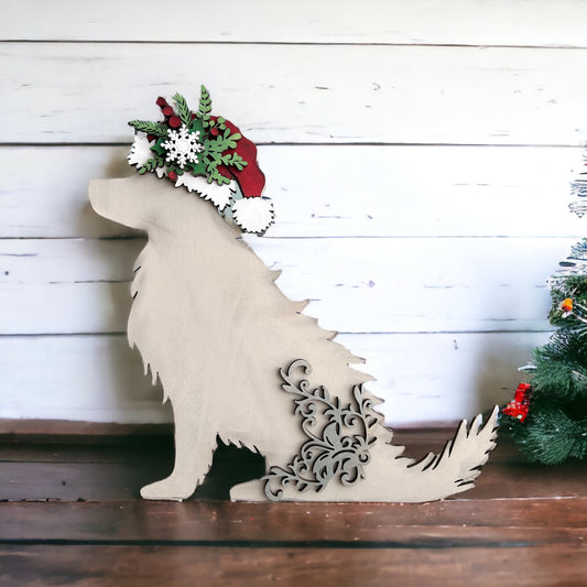Wood Christmas dog