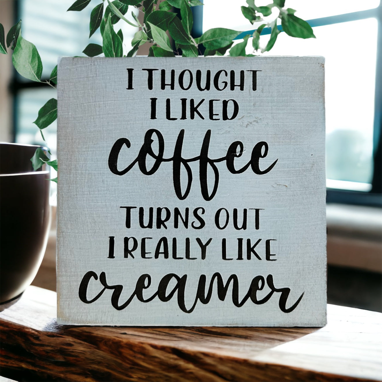 funny wood coffee sign