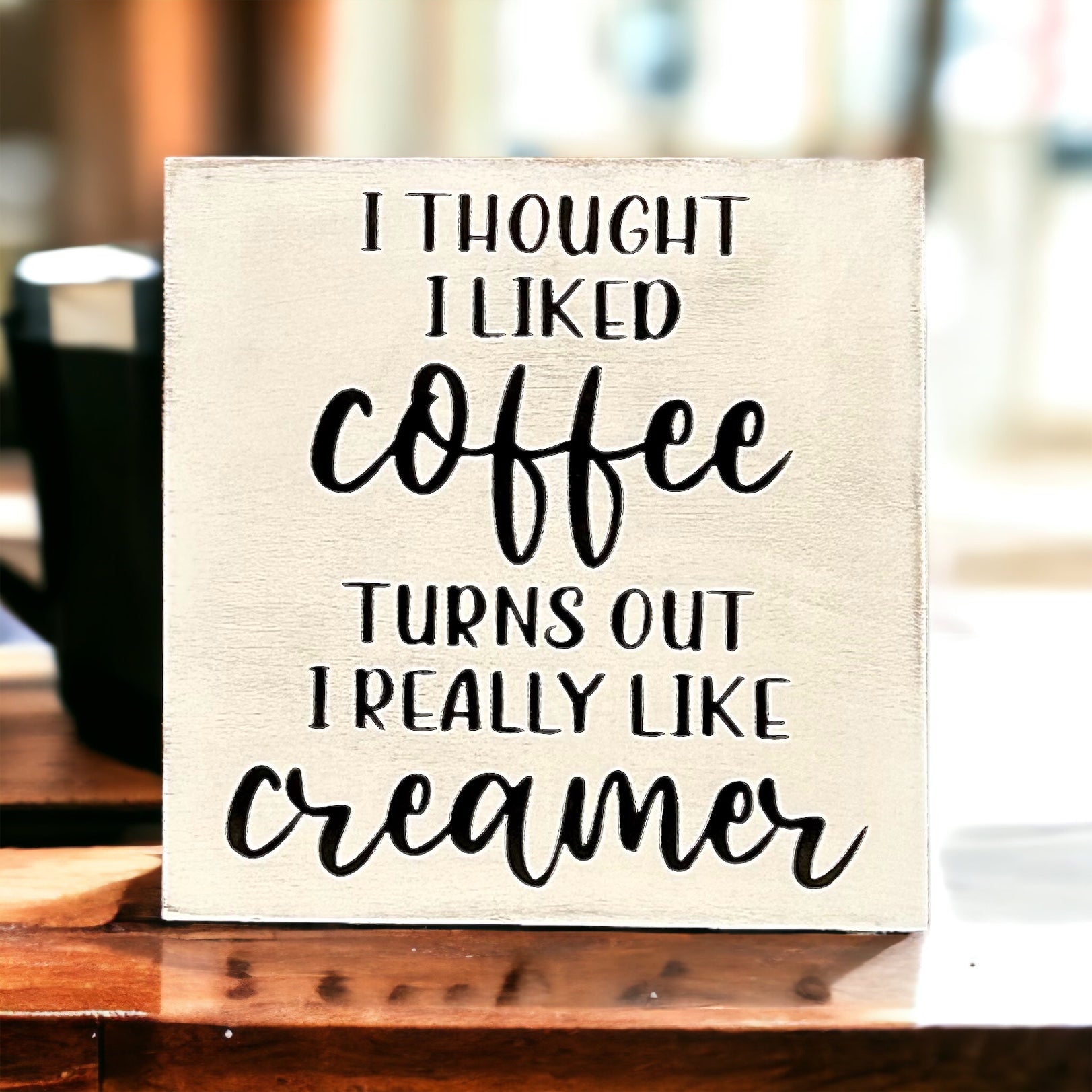 funny wood coffee sign