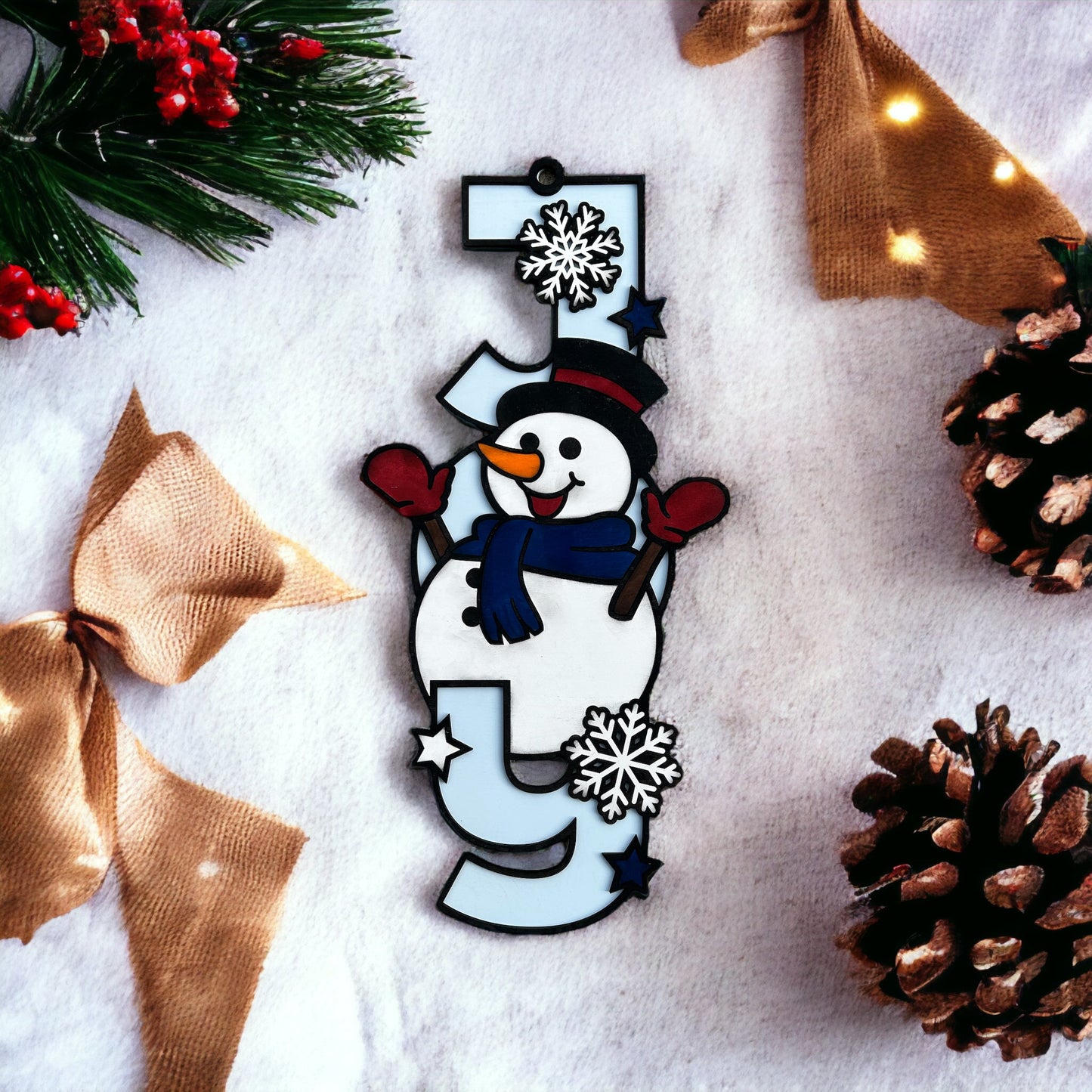 "Joy" layered christmas sign