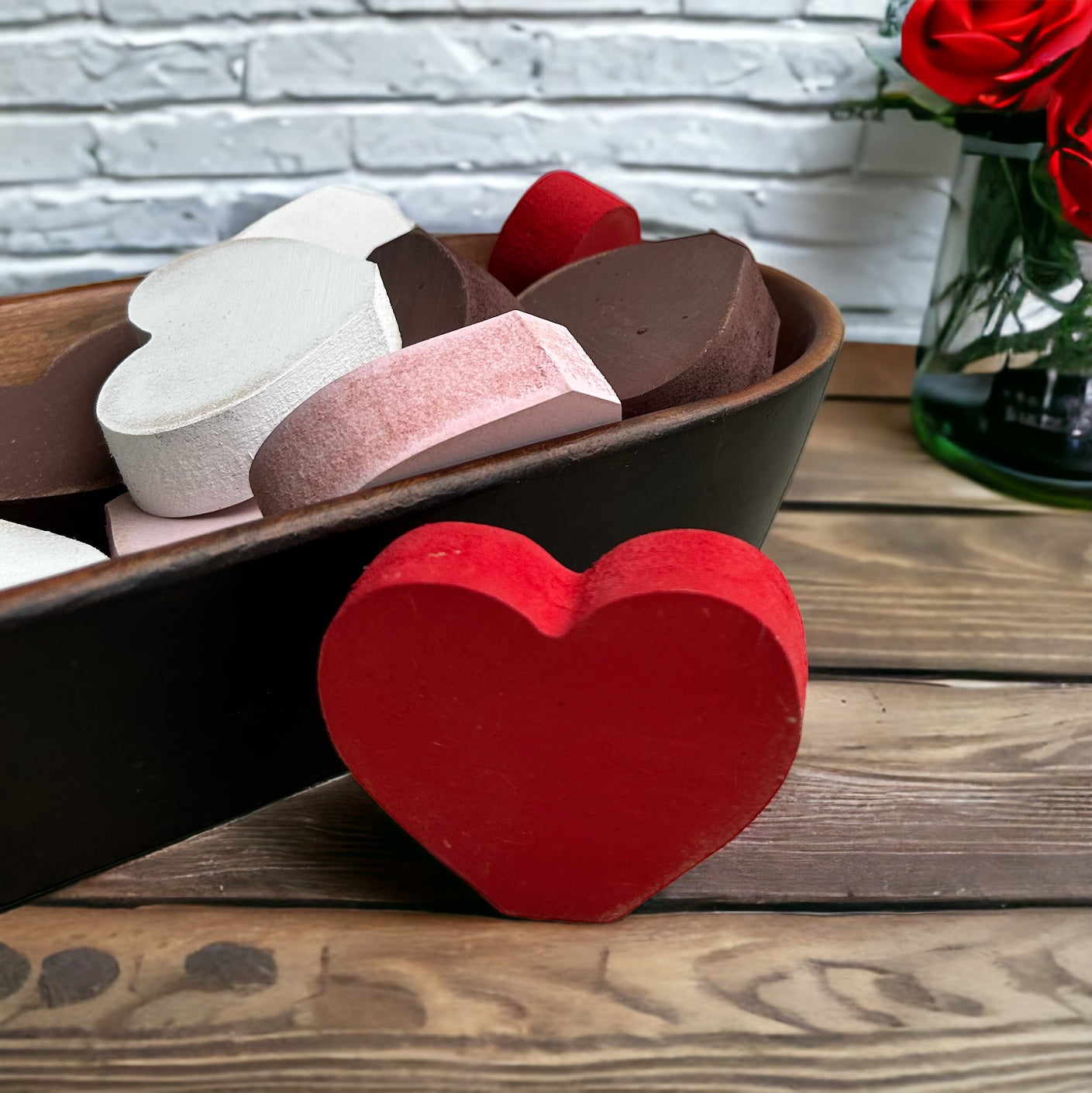 wood candy hearts