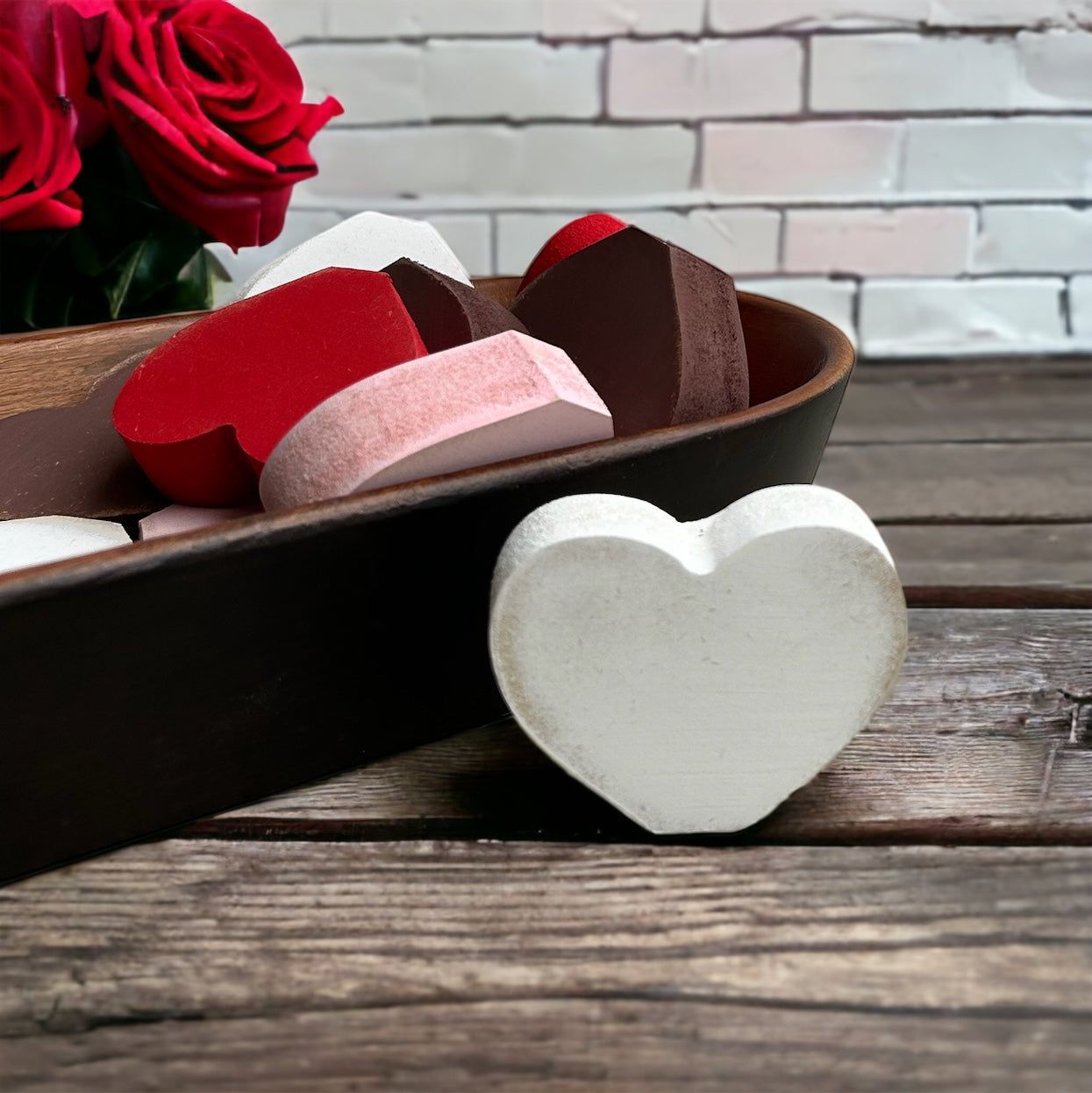 wood candy hearts