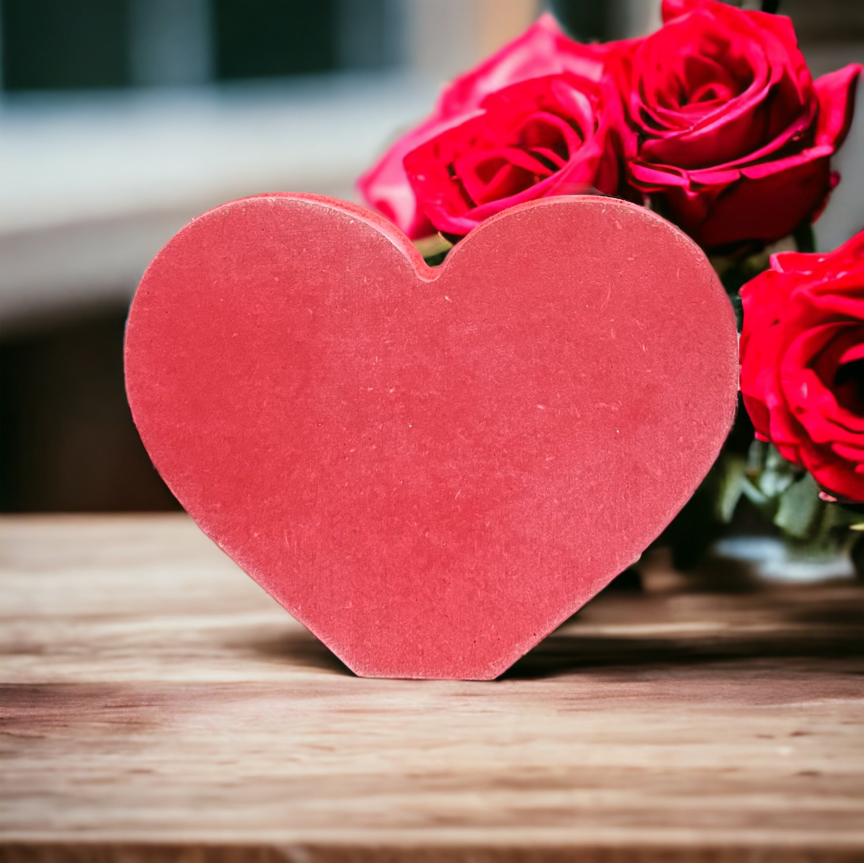 Red wood heart