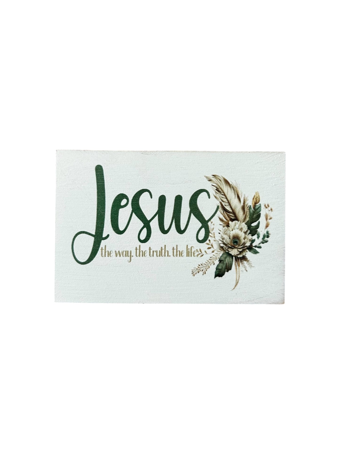 Jesus- The Way The Truth - Wood Faith Based Scripture Magnet