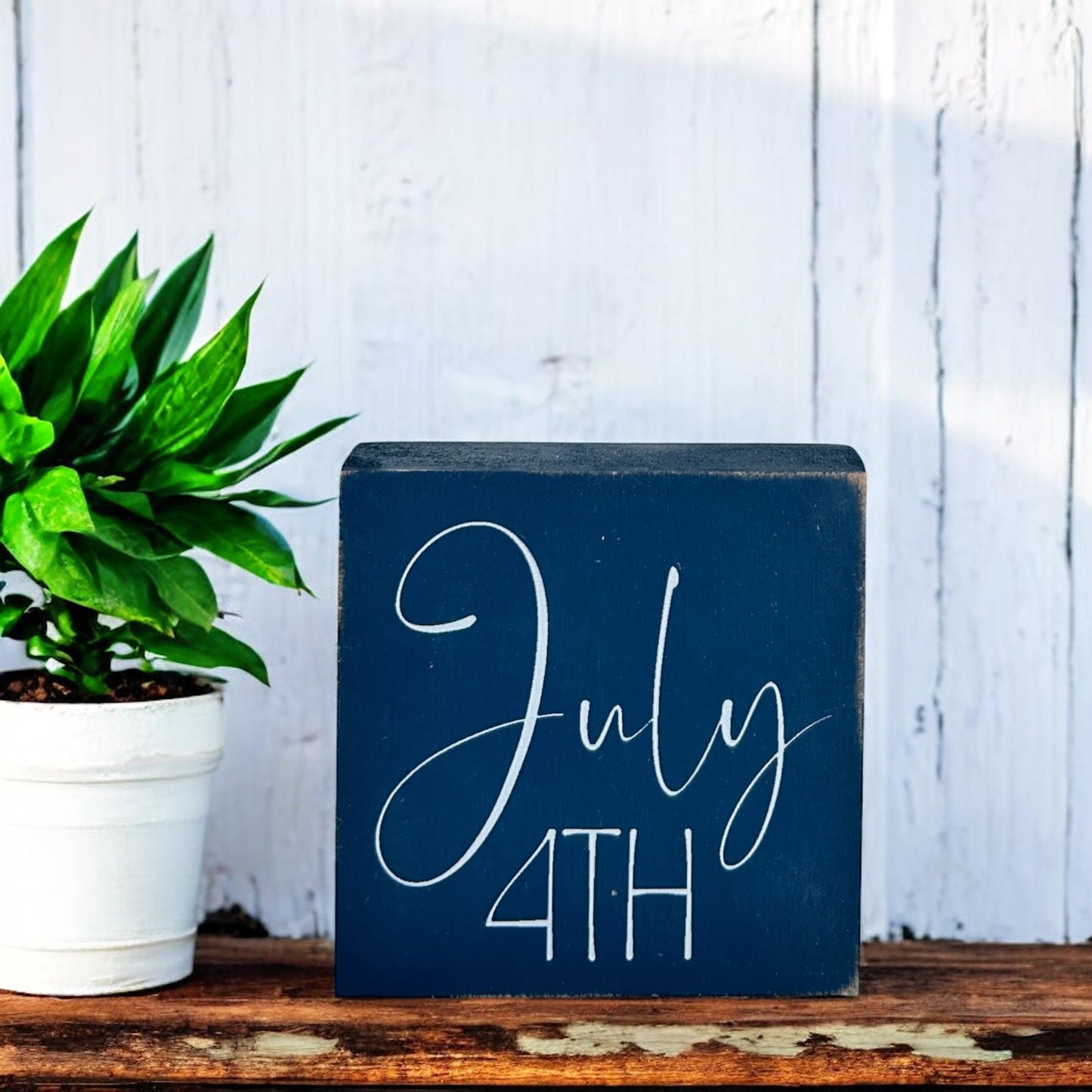 July 4th - Rustic Wood Patriotic Sign Summer Decor
