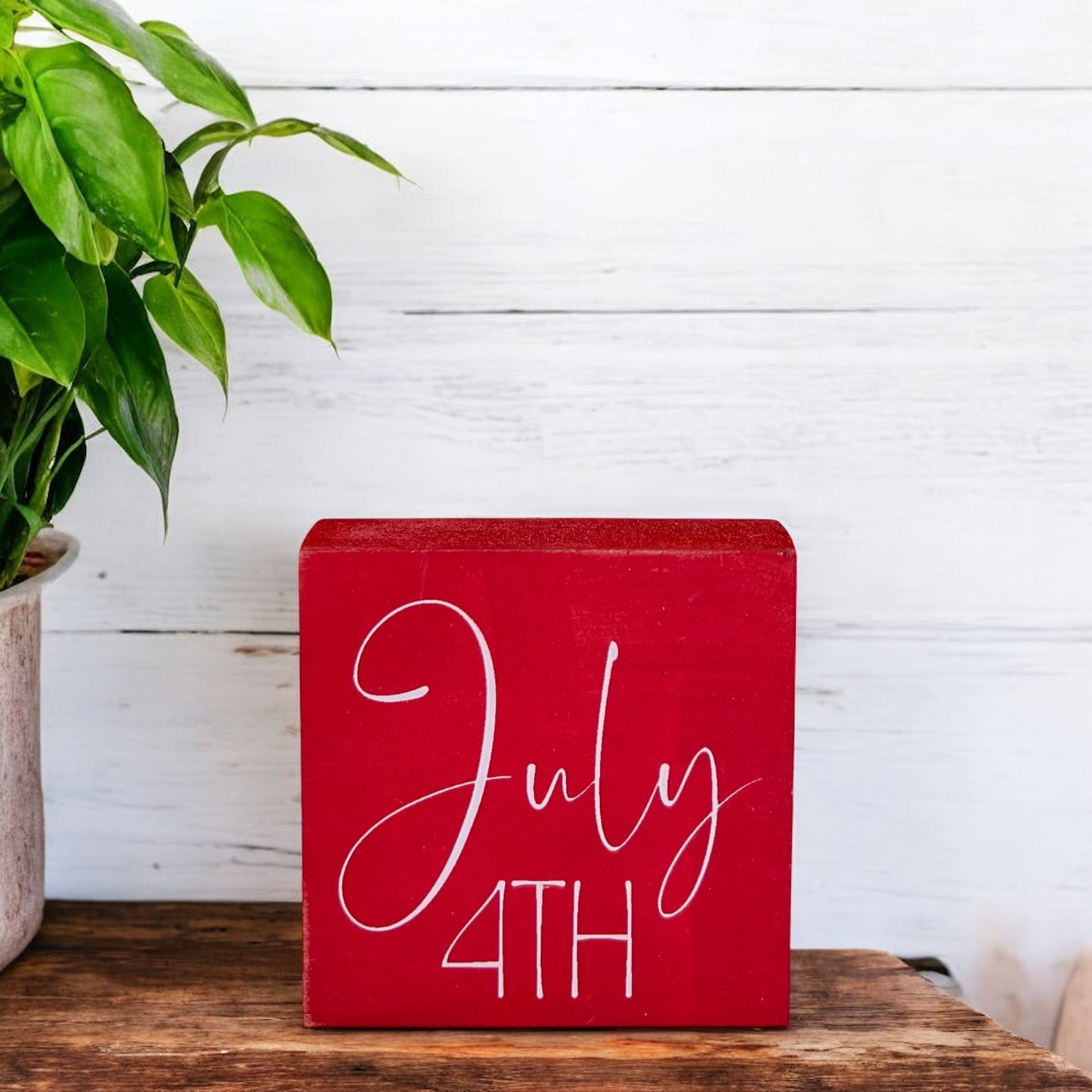 July 4th - Rustic Wood Patriotic Sign Summer Decor