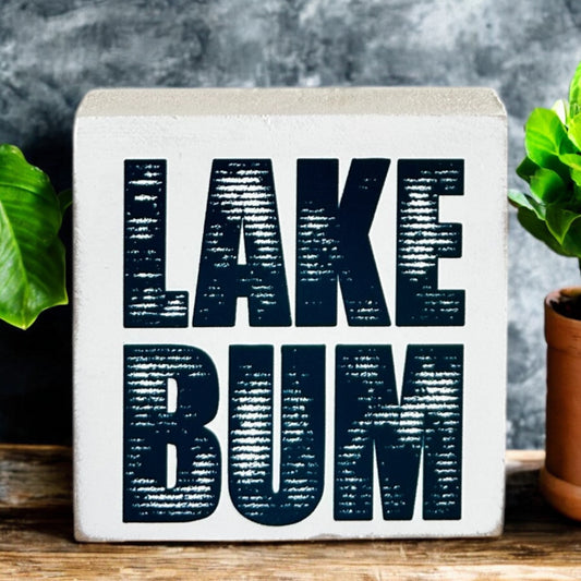 Lake Bum-Lake Decor Miniature Wood Sign Summer Decor