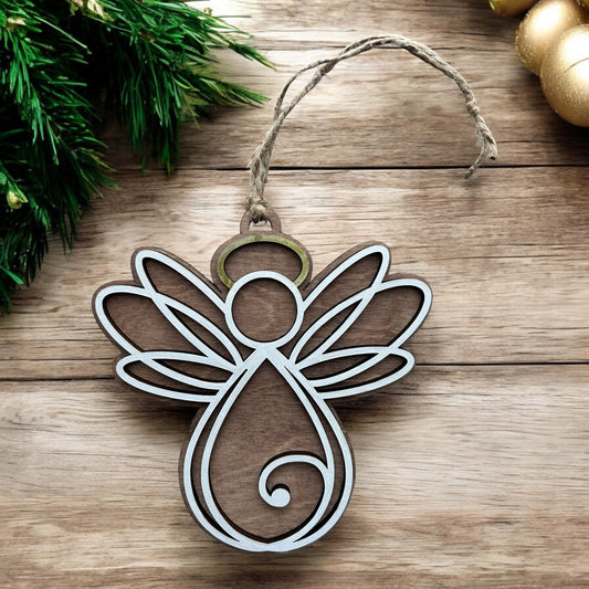 Angel - Layered Wood Christmas Ornament