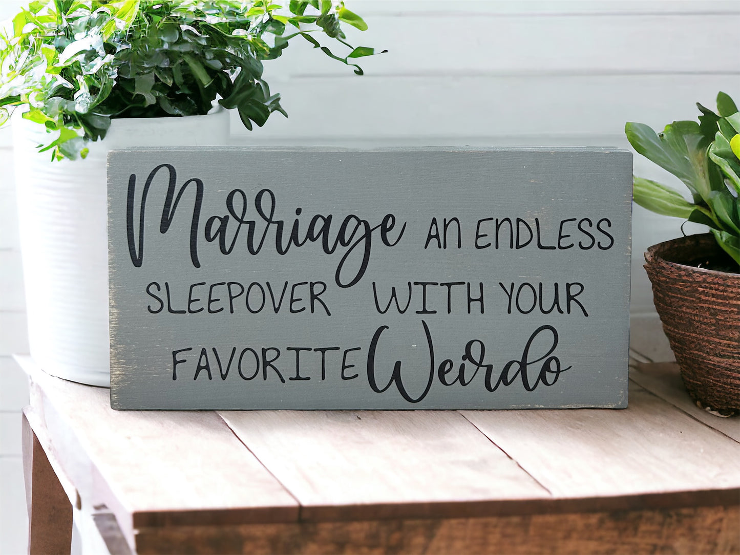 Marriage Sleepover - Funny Rustic Wood Shelf Sitter