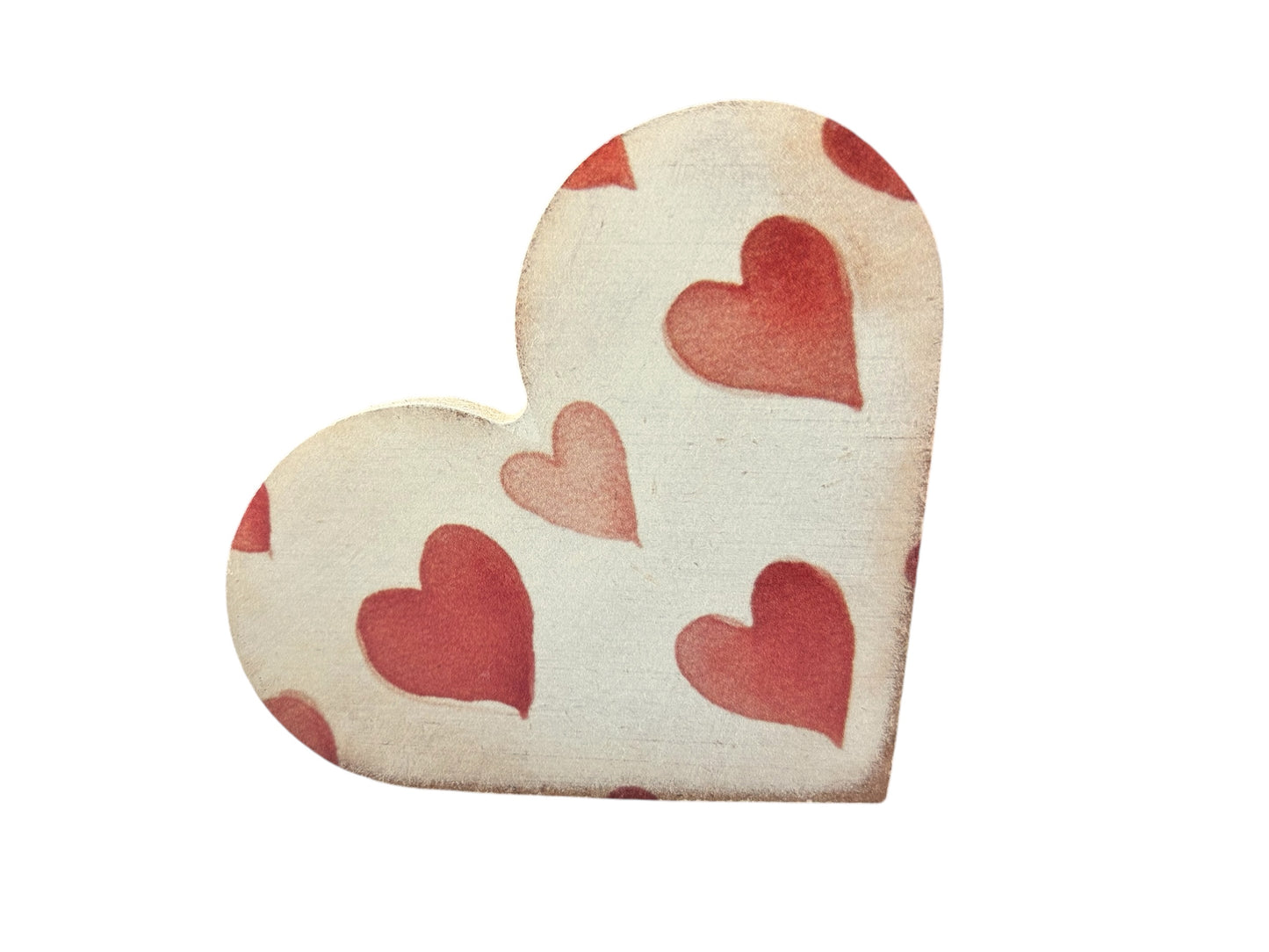 Wood Valentine’s Day Side Laying Hearts - Primitive/Country