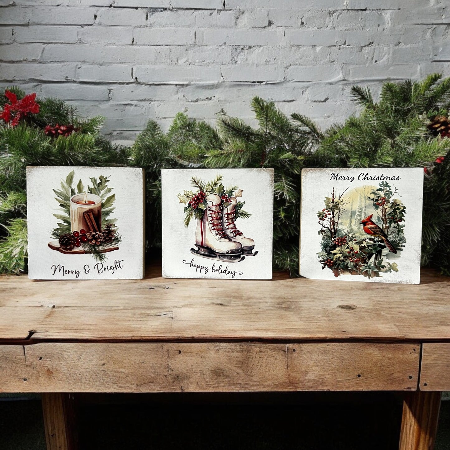 MINI Wood Christmas Signs - Holiday Home Decor