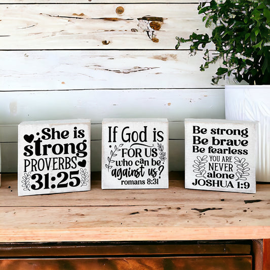 Bible Verse Trio Mini Signs (Group 1) - Set of 3