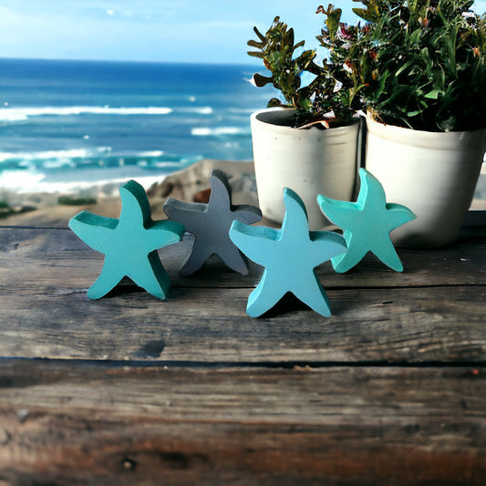 Miniature Starfish Wood Bowl Fillers & Table Top Decor - Set of 3