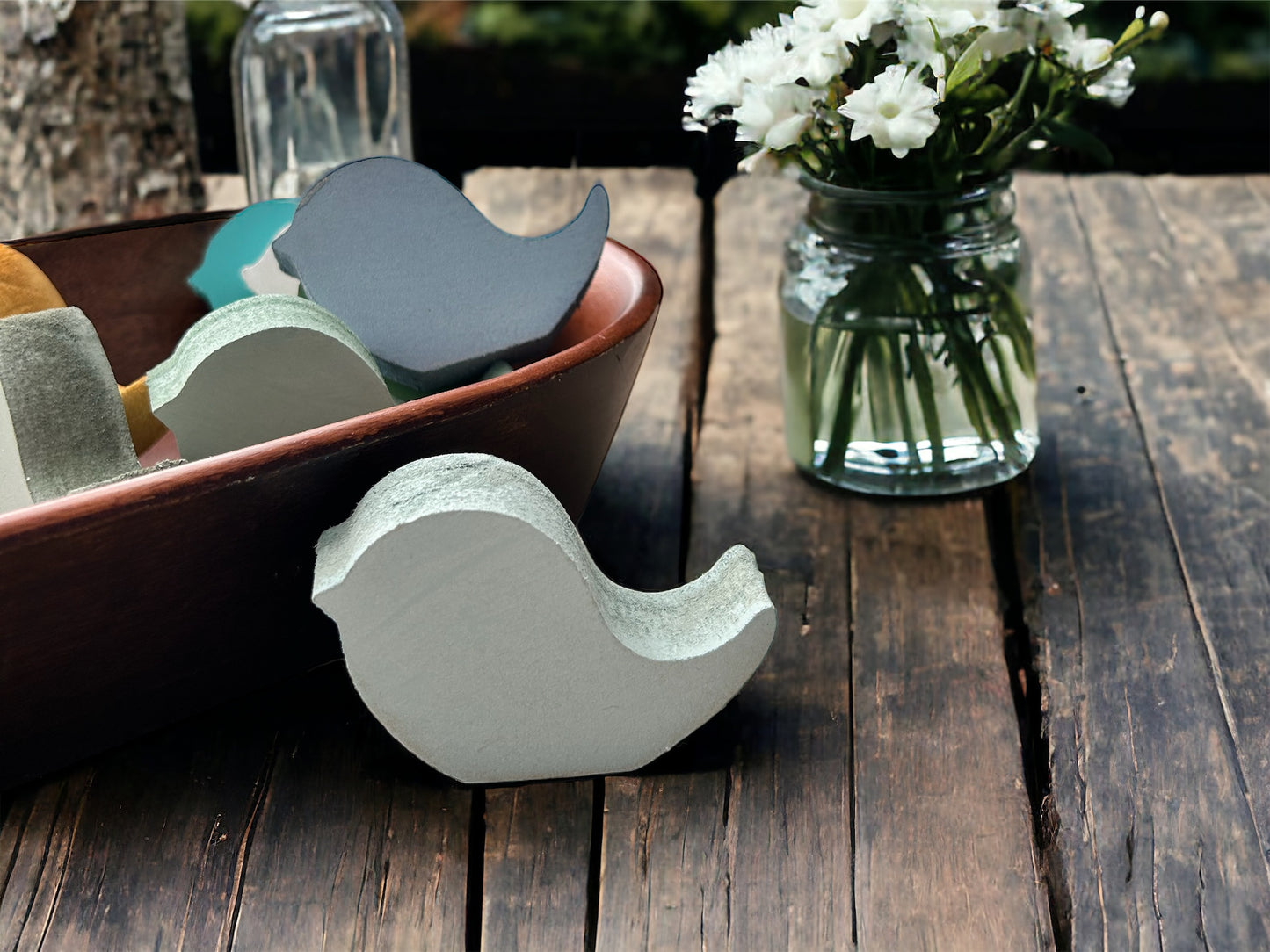 Primitive/Rustic MINI Wood Bird Bowl Fillers - set of 3