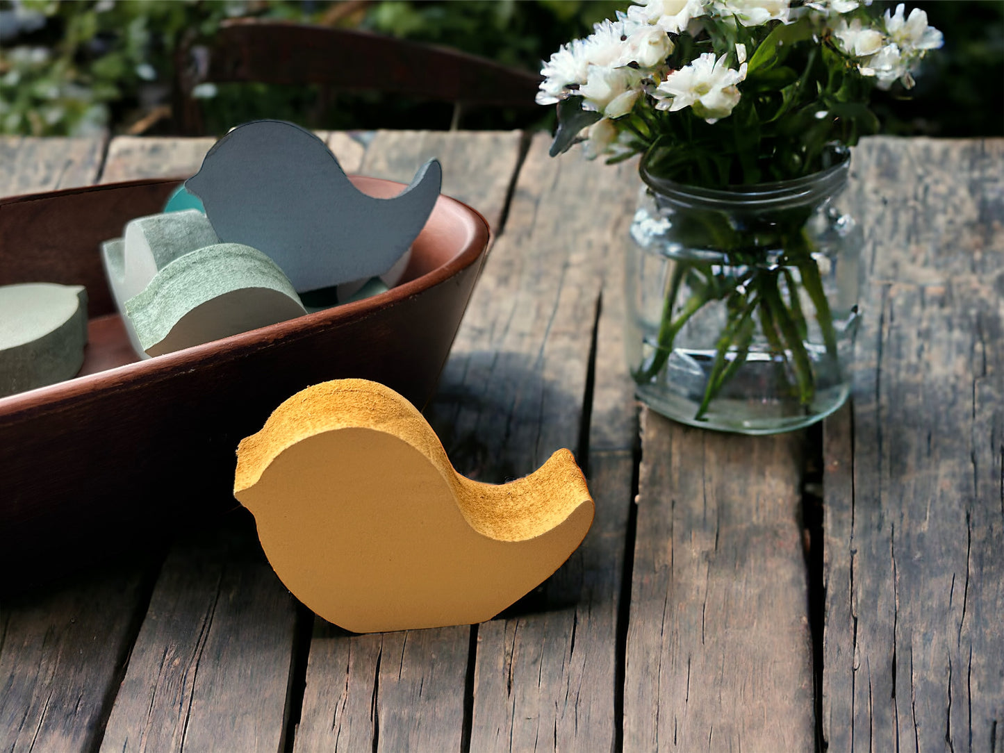 Primitive/Rustic MINI Wood Bird Bowl Fillers - set of 3