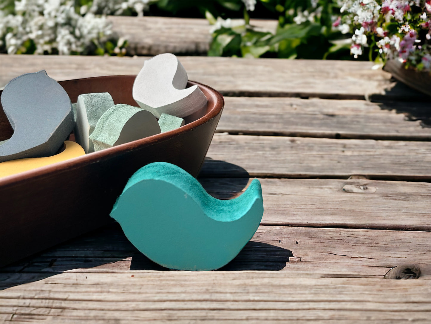 Primitive/Rustic MINI Wood Bird Bowl Fillers - set of 3