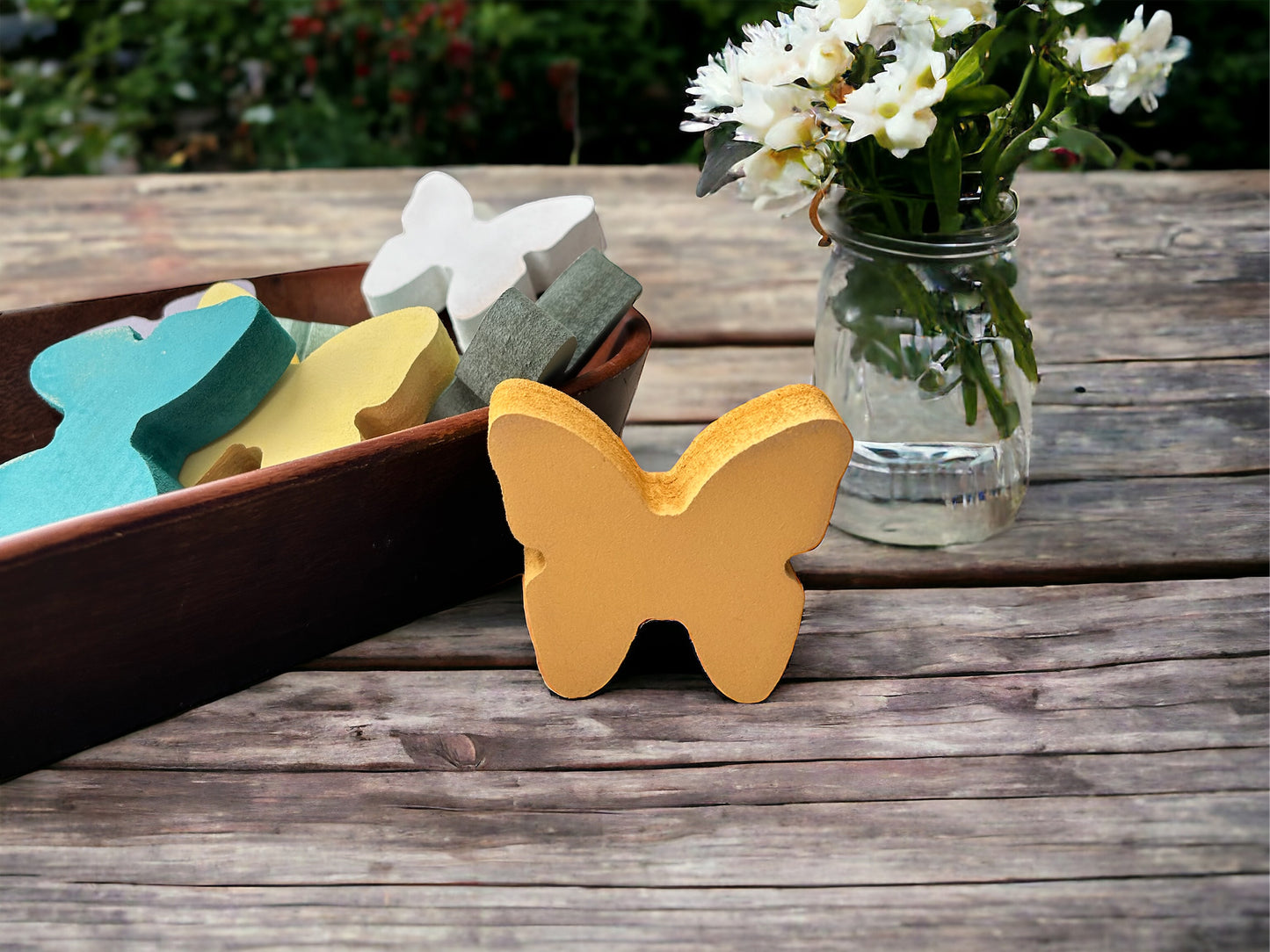 Primitive/Rustic MINI Wood Butterfly Bowl Fillers - set of 3