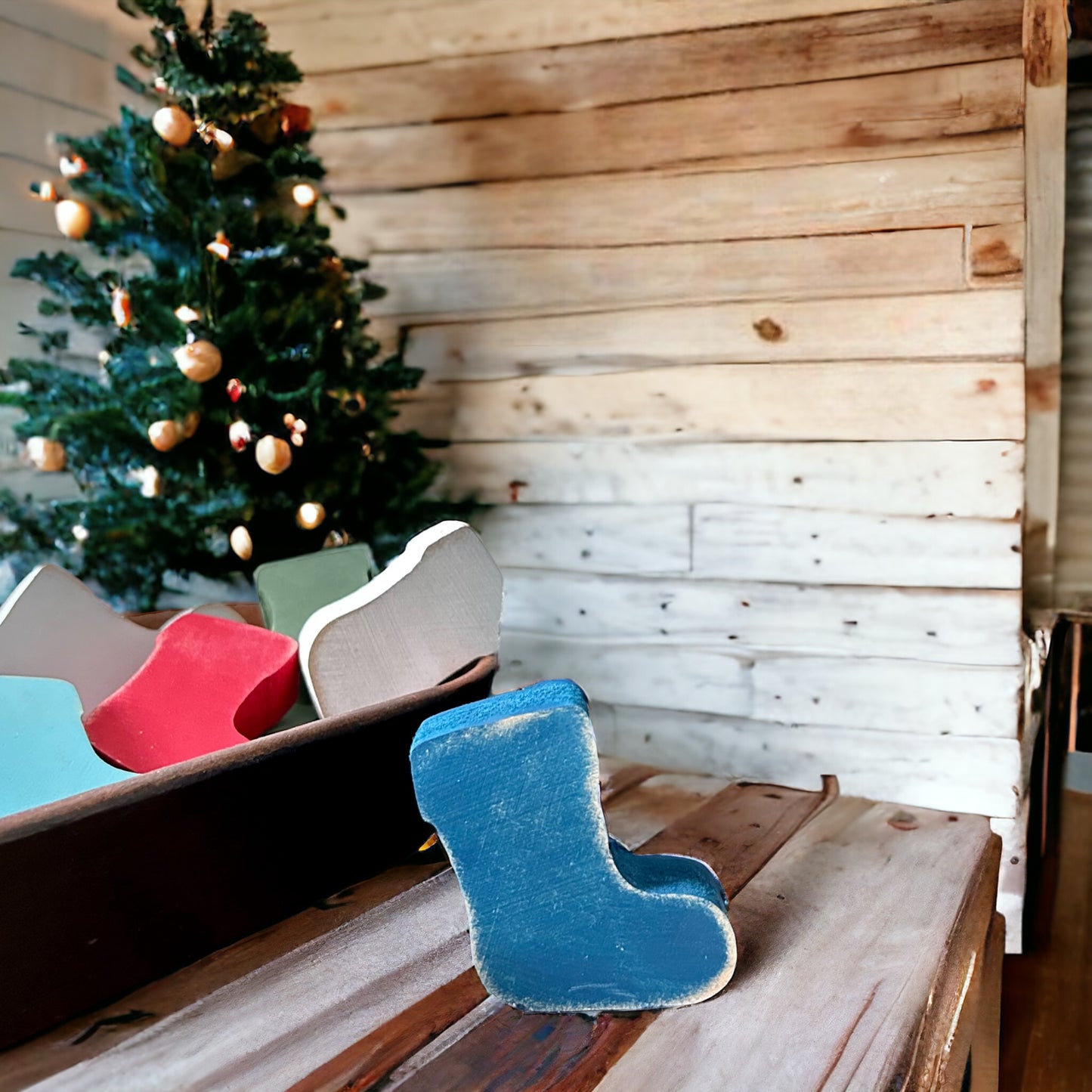 Primitive/Rustic Wood Holiday MINI Stocking Bowl Fillers