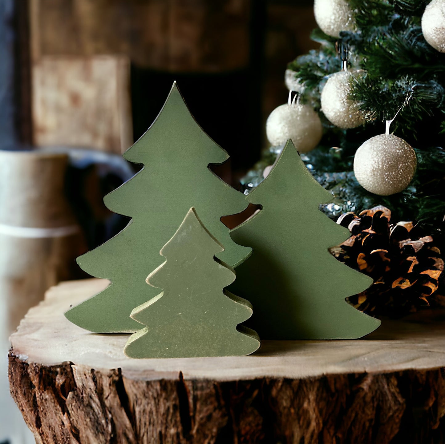 Primitive Wood Christmas Tree Sitters - Original Style