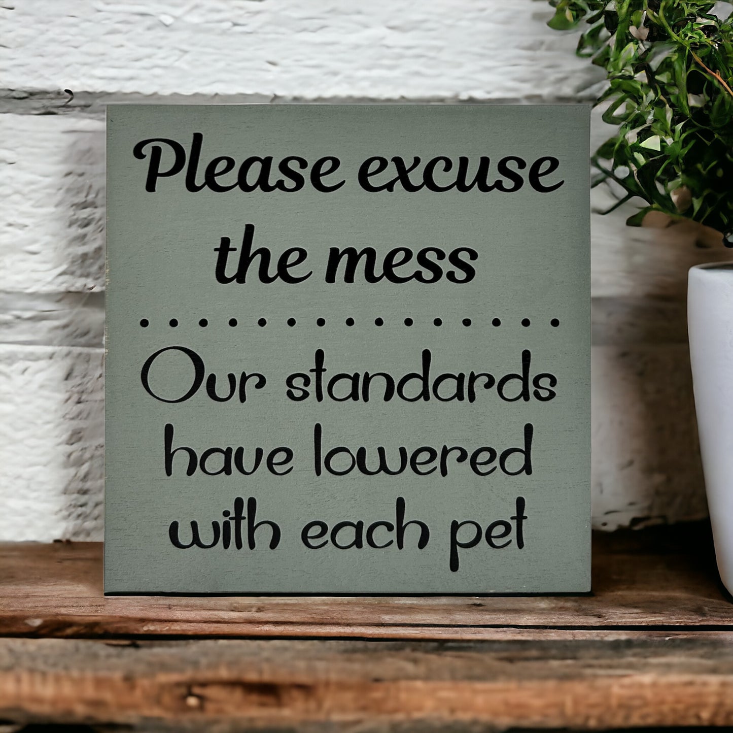 Please Excuse the Mess - Funny Rustic Pet Sign