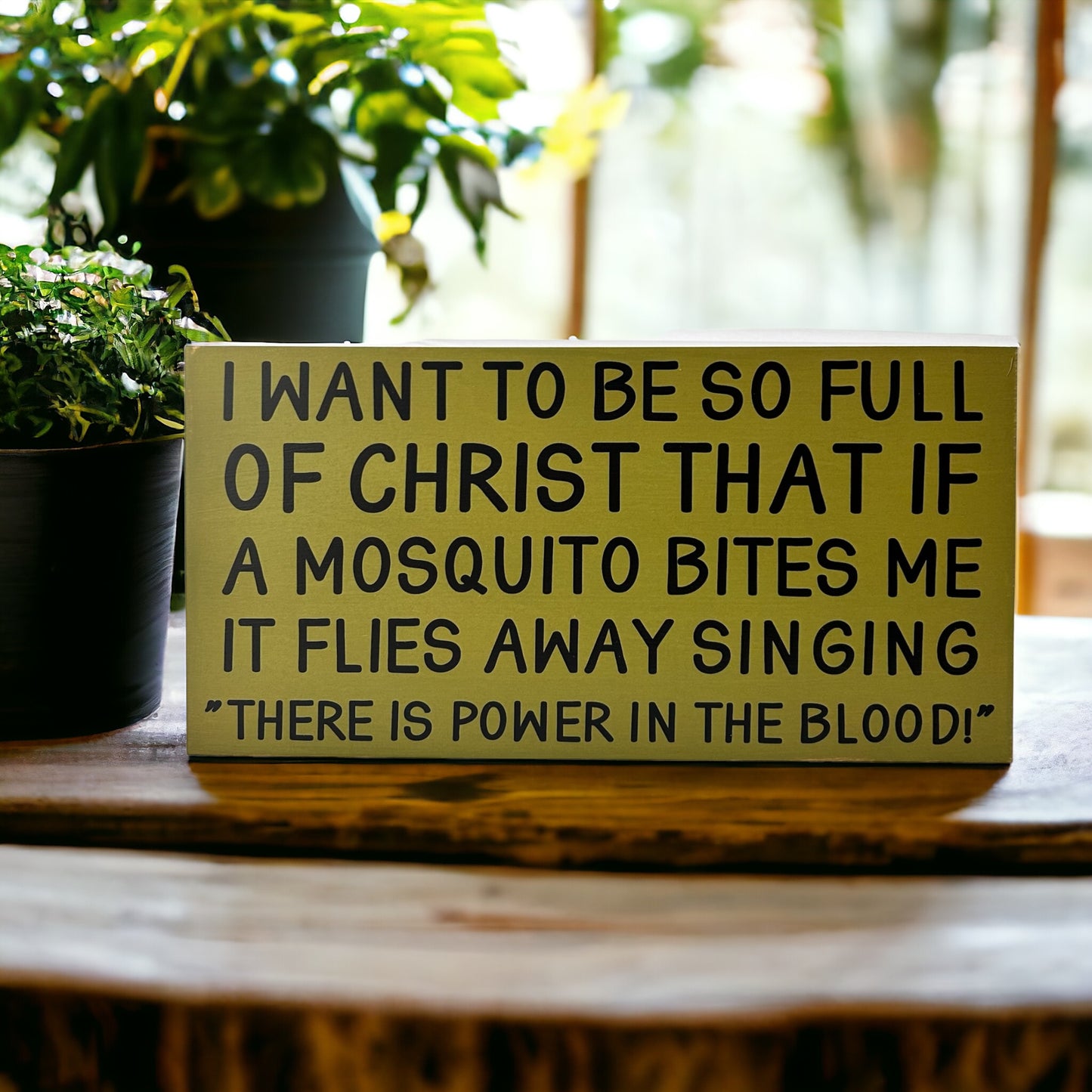 There is Power in the Blood- Funny/Inspirational Rustic Sign