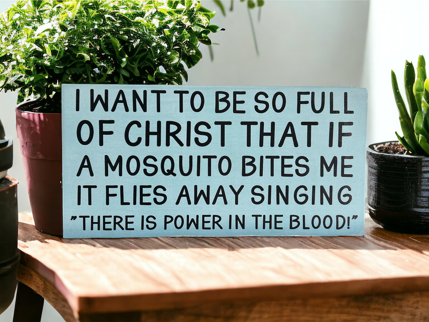 There is Power in the Blood- Funny/Inspirational Rustic Sign