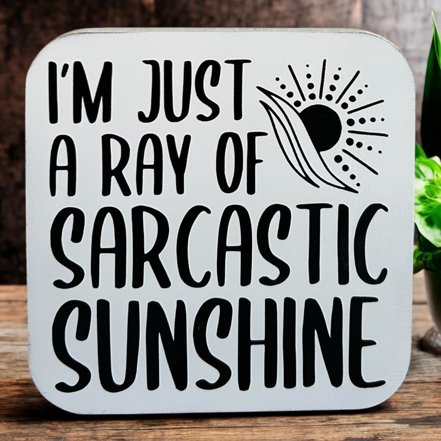 I’m Just a Ray of Sarcastic Sunshine- Funny Wood Sign Everyday Decor