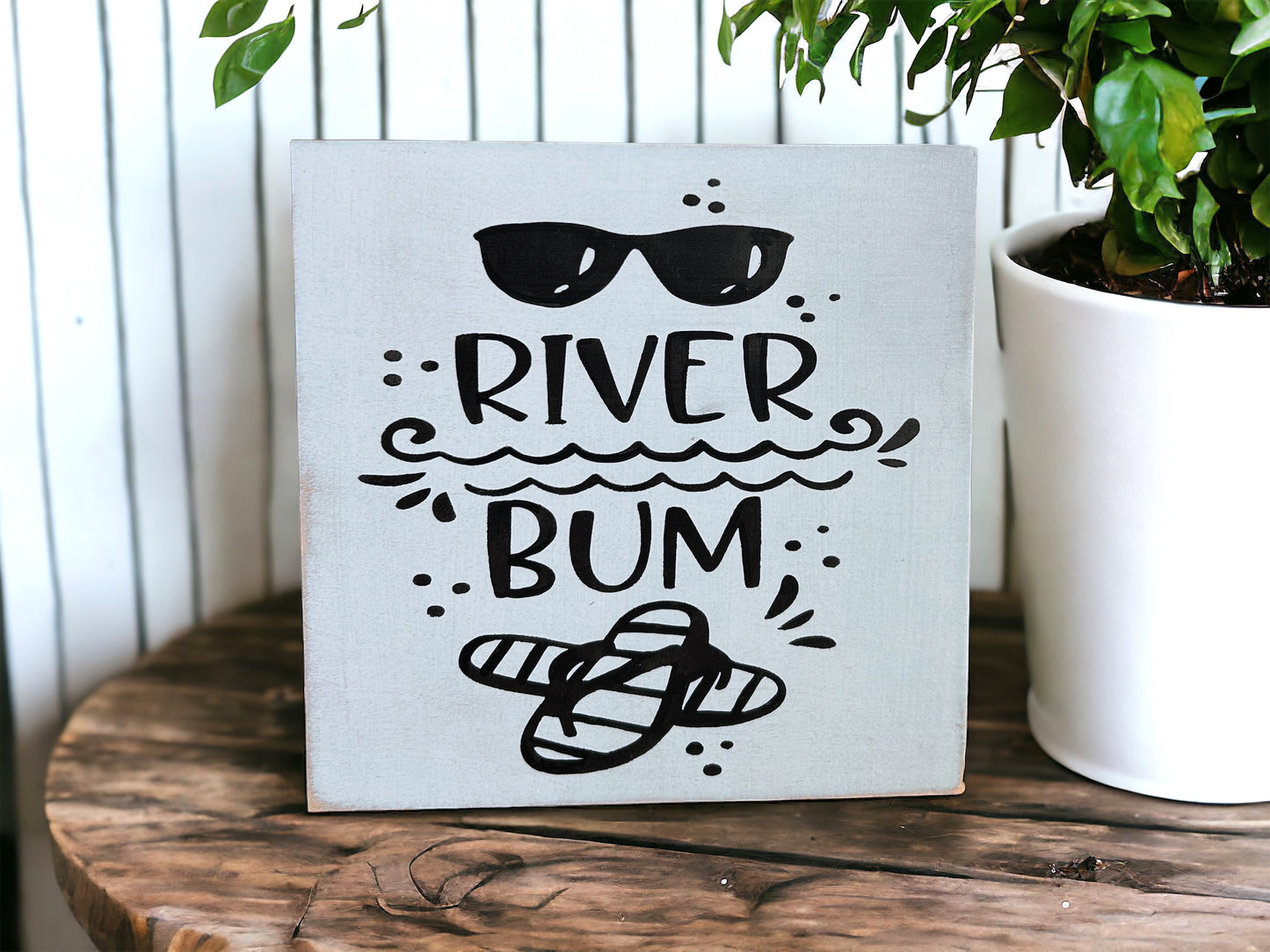 River Bum - Rustic Wood Shelf Sitter
