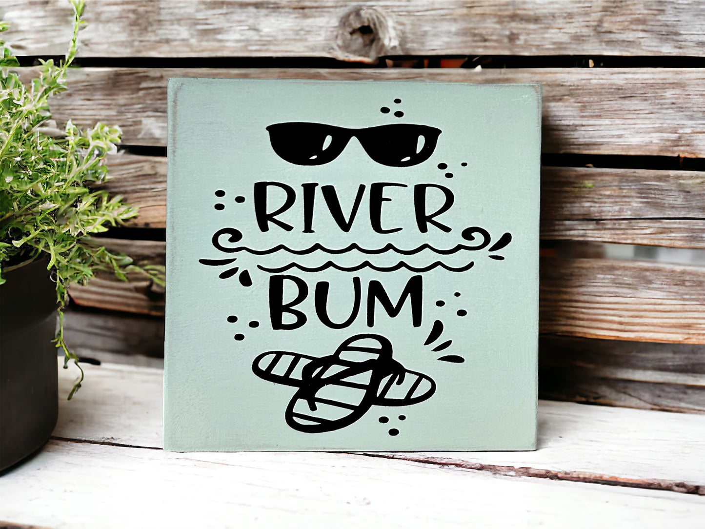 River Bum - Rustic Wood Shelf Sitter