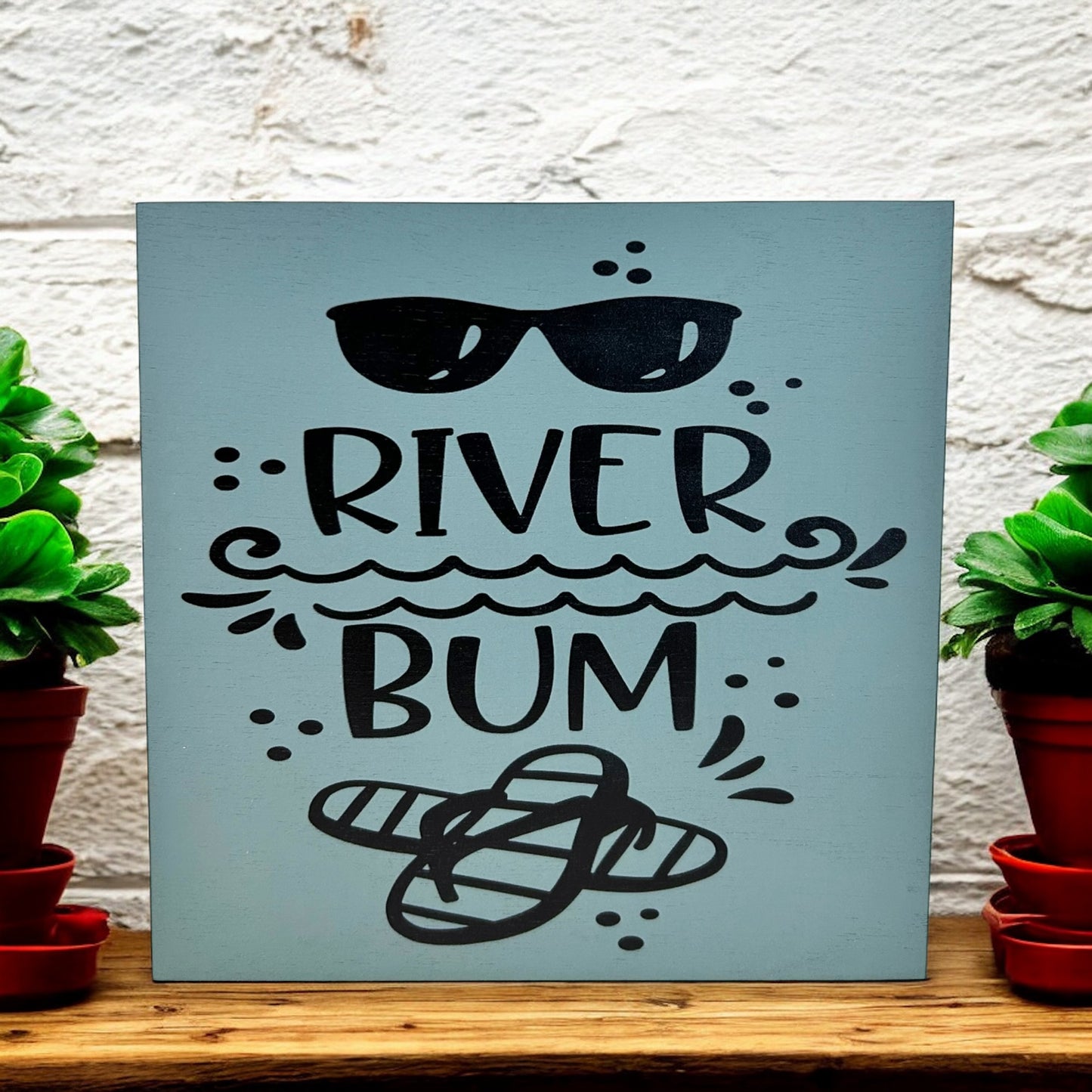 River Bum - Rustic Wood Shelf Sitter