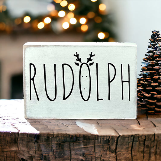 RUDOLPH - Rustic Wood Shelf Block