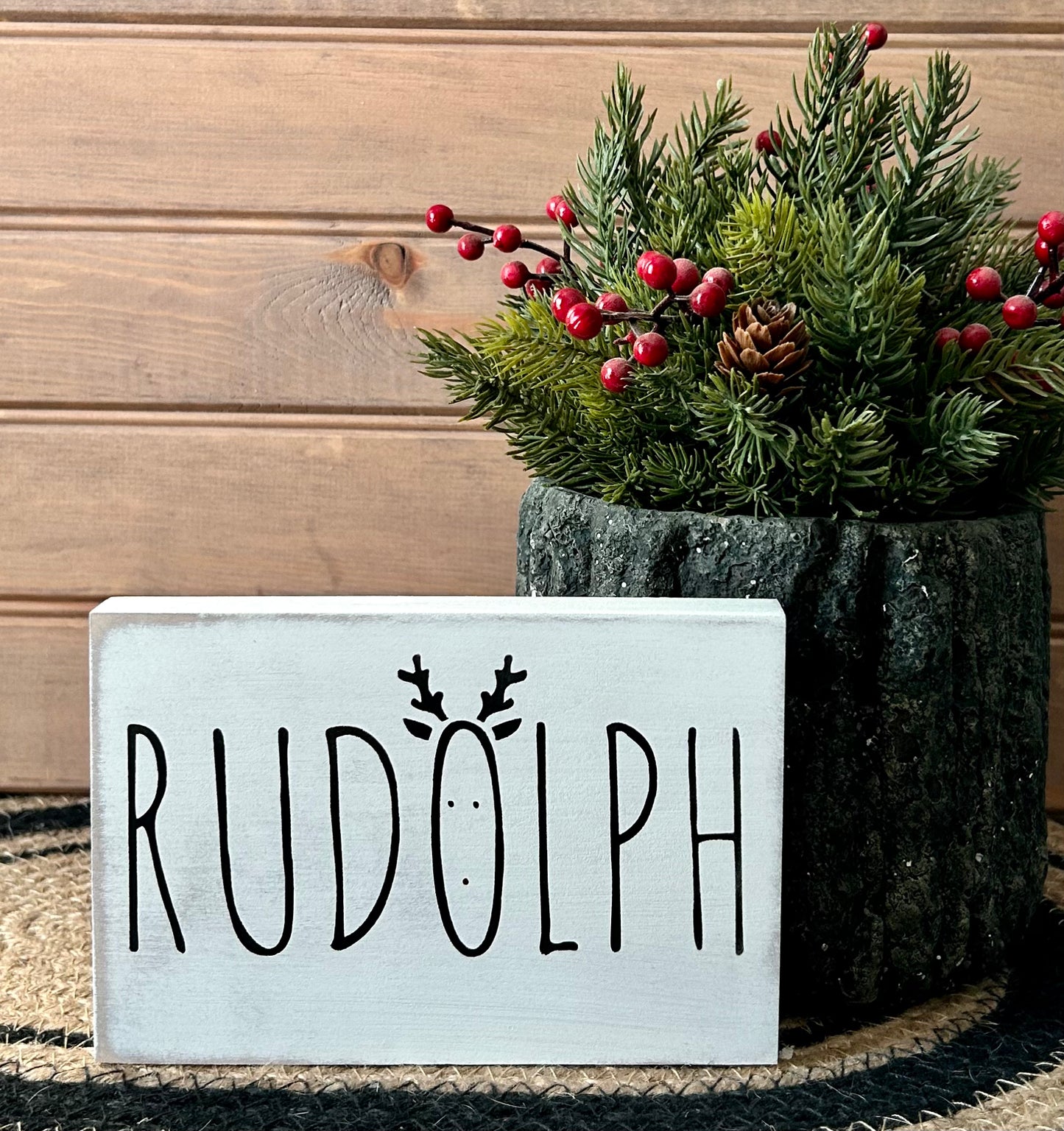 RUDOLPH - Rustic Wood Shelf Block