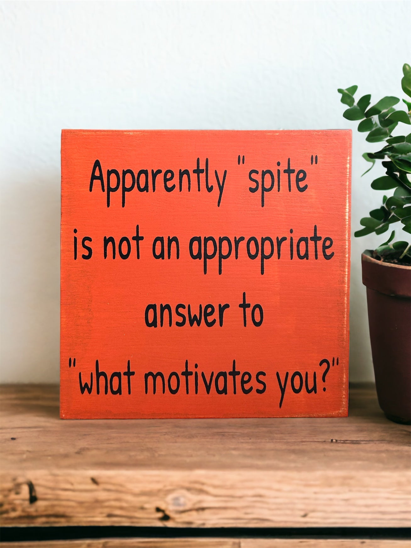 "Spite" funny wood sign