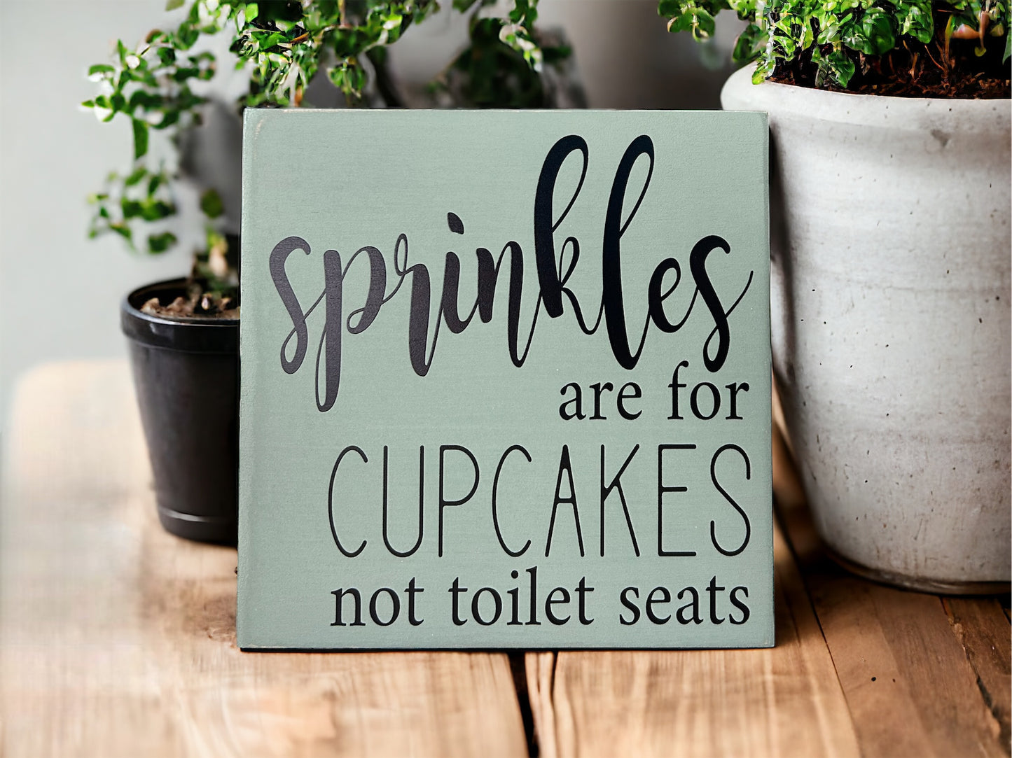 Sprinkles are for Cupcakes - Rustic Wood Shelf Sitter