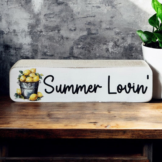 Summer Lovin’ -Lemon Decor Rustic Wood Sign