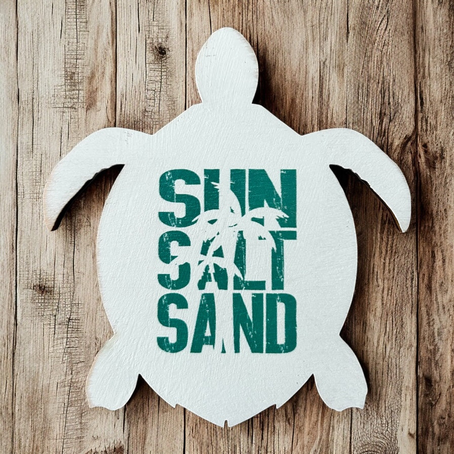 Sun Salt Sand Turtle - Beach Wood Magnet Coastal Décor