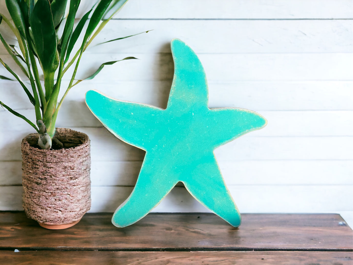 Rustic Wood Starfish - Beach Shelf Sitter