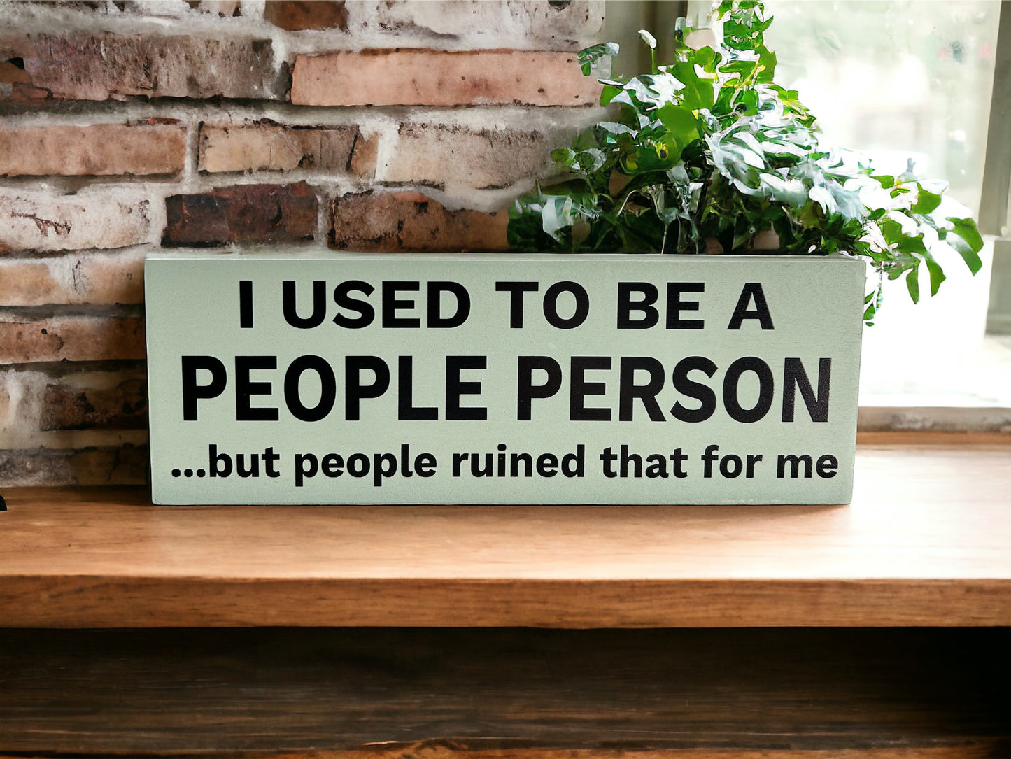 I Used to be a People Person - Rustic Shelf Sign